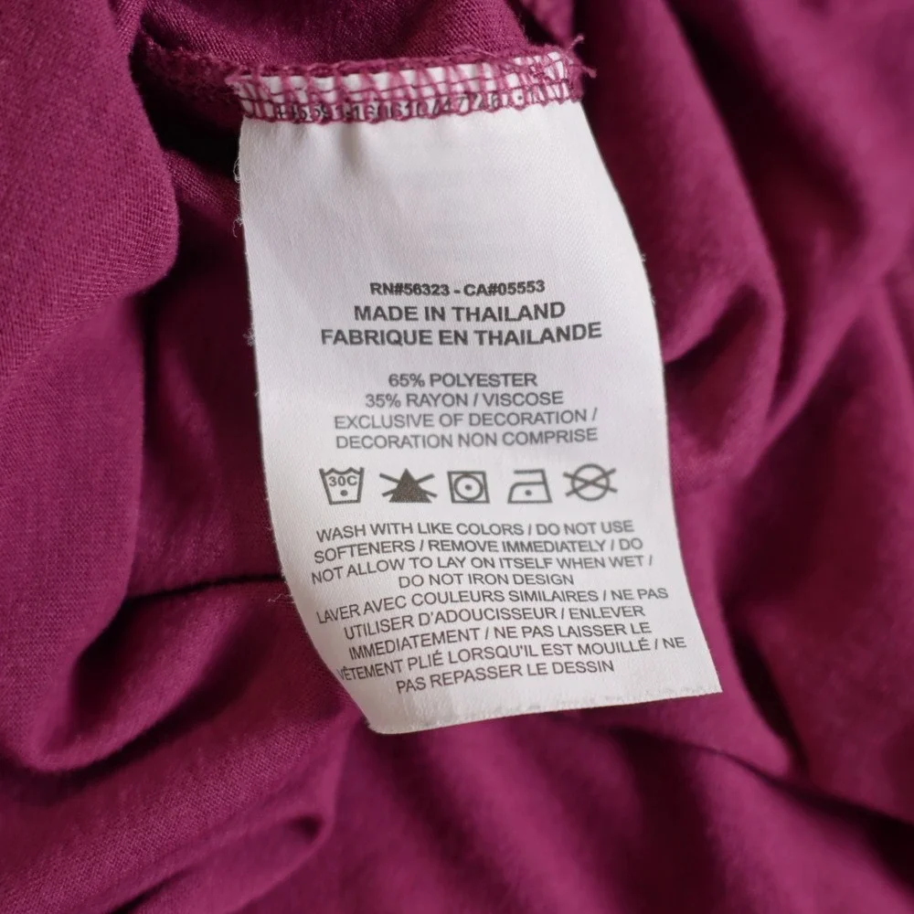 Nike Oversized‎ T-shirt Short Sleeve Top Scoop Neck Purple -2XL- Polyester Rayon
